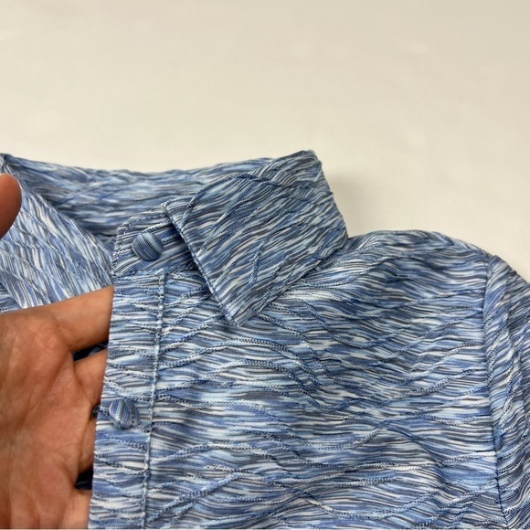 Princess Polly Blue Space Dye Short Sleeve Textured Camille Romper - Picture 4 of 6